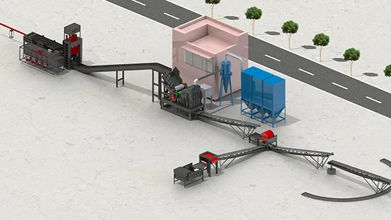 Scrap steel shearing and crushing